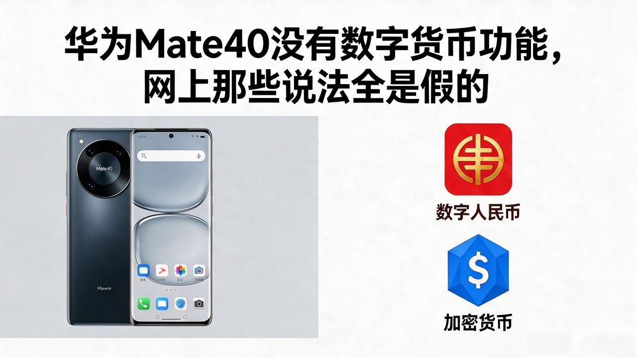 华为Mate40没有数字货币功能，网上那些说法全是假的
