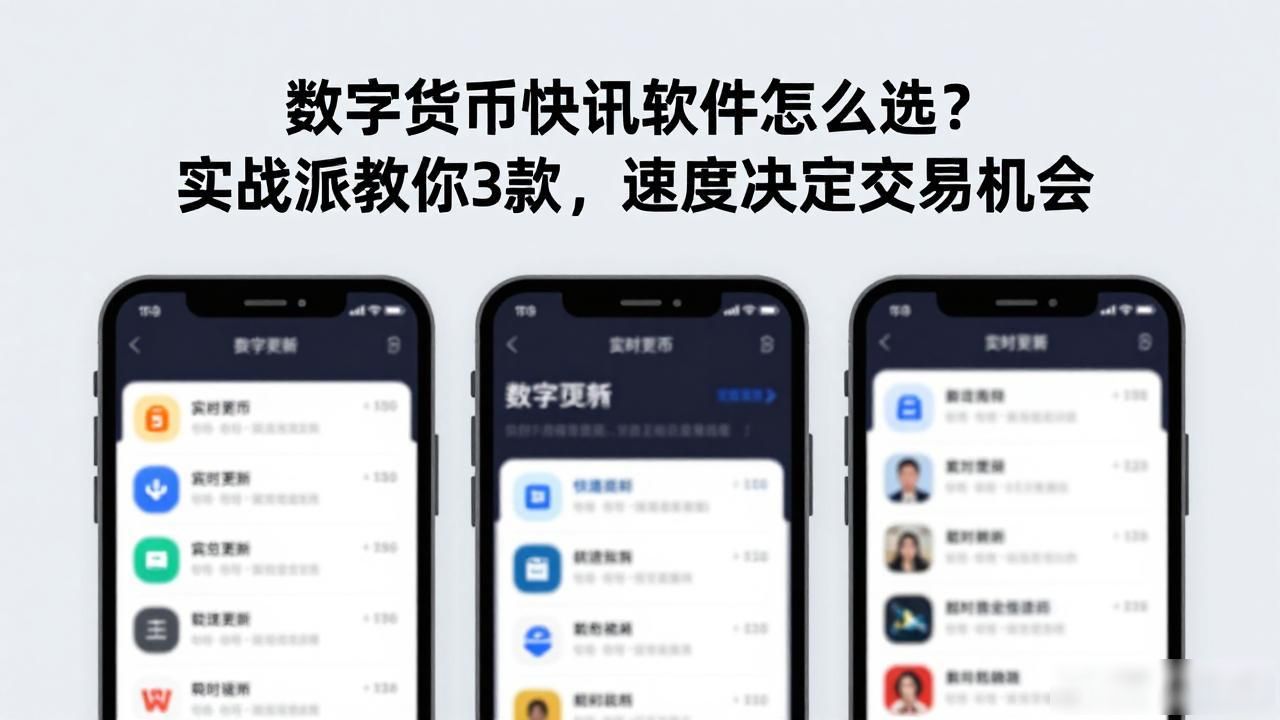 数字货币快讯软件怎么选？实战派教你3款，速度决定交易机会