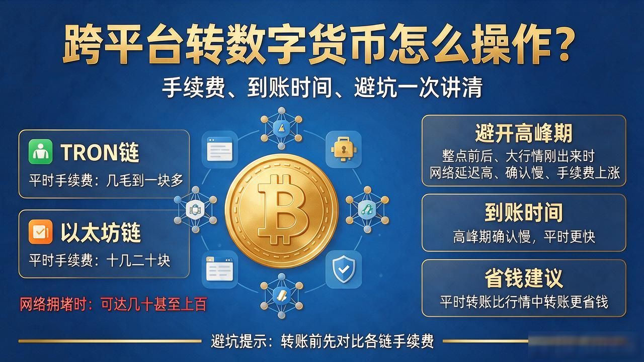 跨平台转数字货币怎么操作？手续费、到账时间、避坑一次讲清
