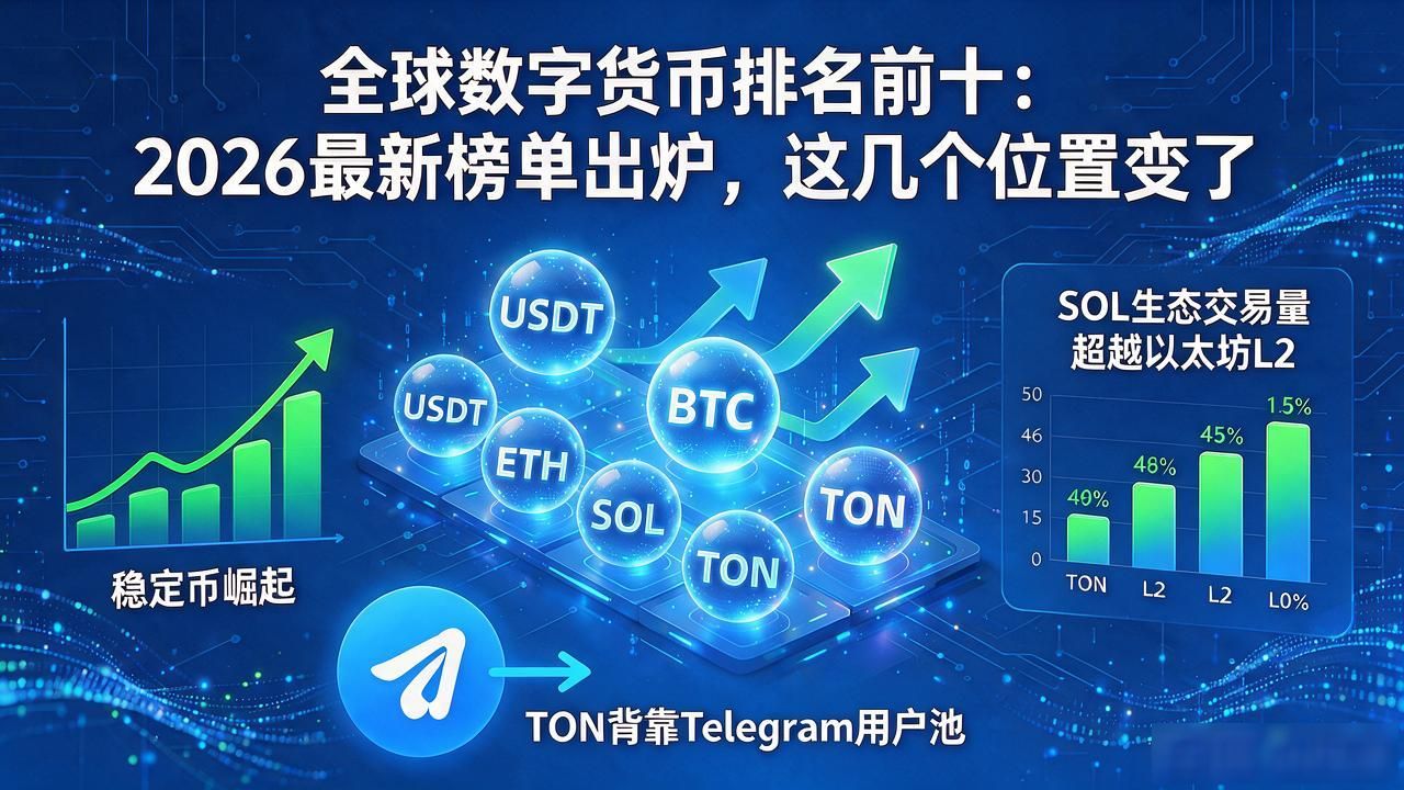 全球数字货币排名前十：2026最新榜单出炉，这几个位置变了