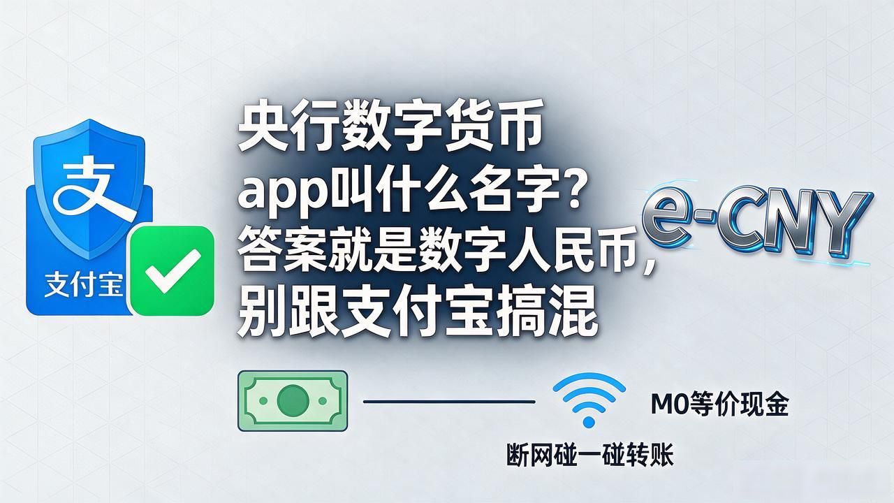 央行数字货币app叫什么名字？答案就是数字人民币，别跟支付宝搞混