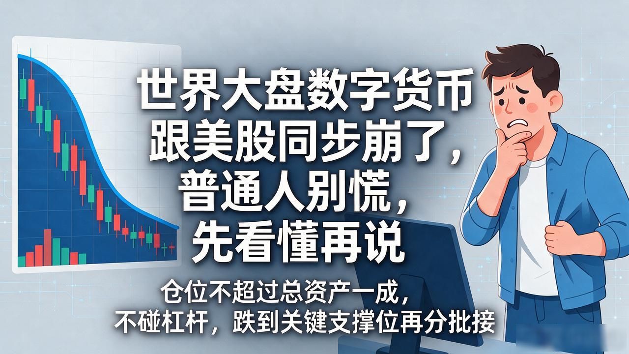 世界大盘数字货币跟美股同步崩了，普通人别慌，先看懂再说