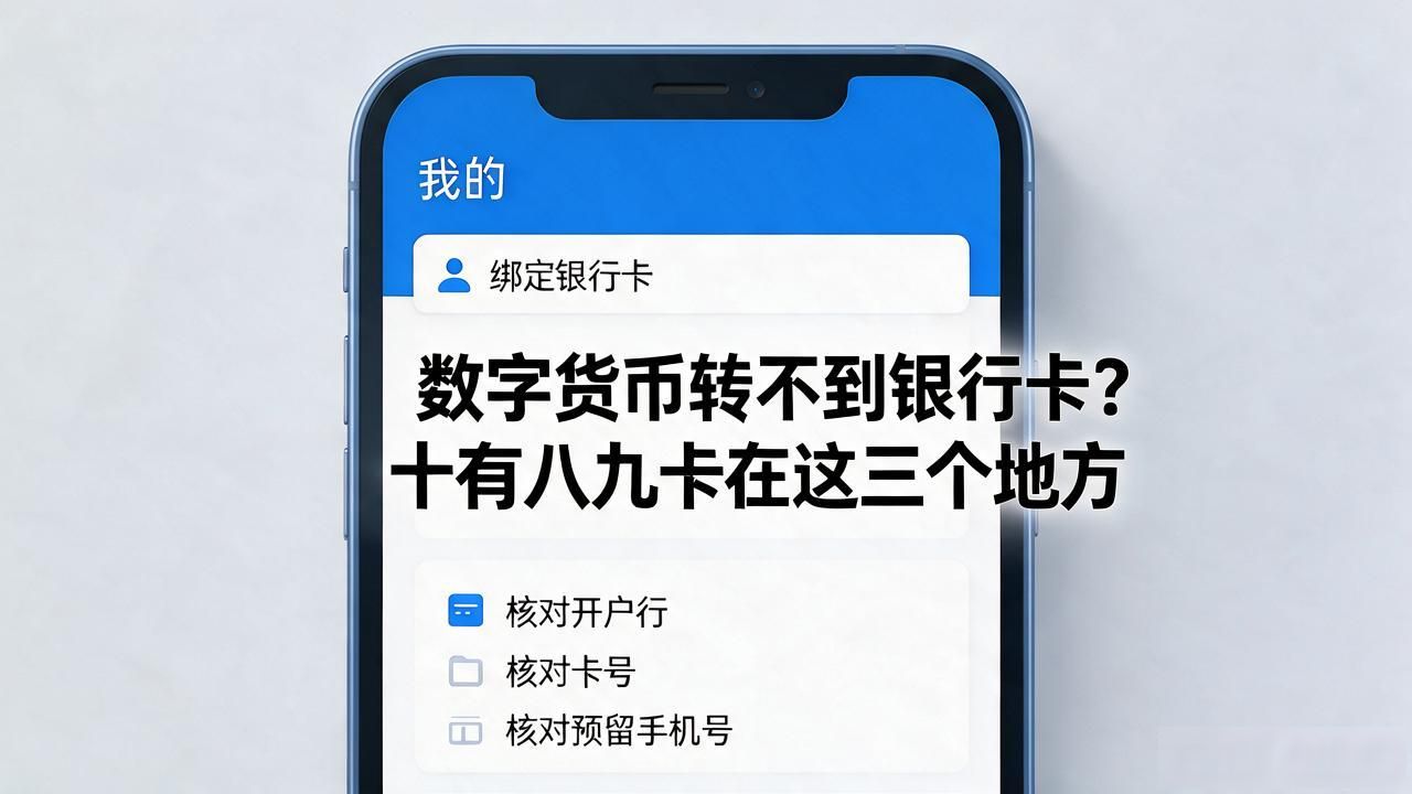 数字货币转不到银行卡？十有八九卡在这三个地方