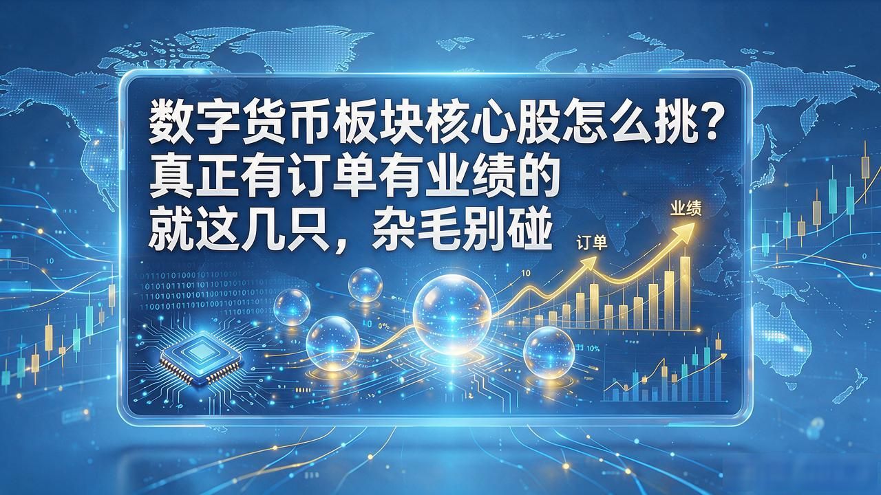数字货币板块核心股怎么挑？真正有订单有业绩的就这几只，杂毛别碰